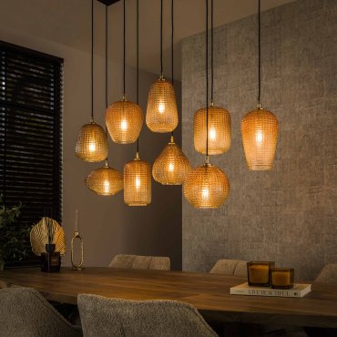 Vico - lampe suspendue - 120 x 40 x 150 cm - ambre