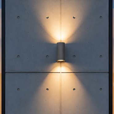 VK Lighting Dust - applique murale - 7,1 x 17,1 x 9,6 cm - 2 x 6W LED inclus - IP65 - anthracite