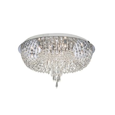 Searchlight Orion - plafonnier - Ø 50 x 31,5 cm - 10 x 14W halogène inclus - chrome