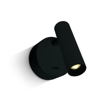 ONE Light Reading Spots - applique murale avec interrupteur - Ø 8 x 9 cm - 3W LED inclus - noir