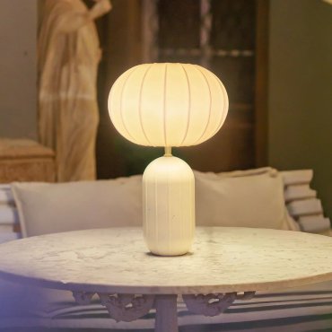 New Garden Rachel 45 - lampe de table rechargeable à énergie solaire et à batterie avec télécommande  - Ø 27,9 x 44,3 cm - RGB + blanc 5W LED inclus - IP65 - beige