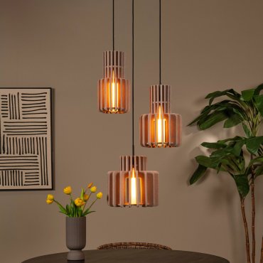 Lucide Rollo - lampe suspendue - Ø 50 x 150 cm - taupe