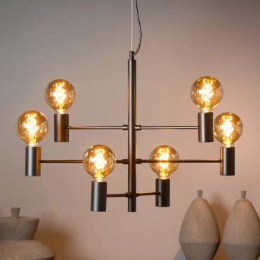 Lucide Leanne - lampe suspendue - 65 x 32 x 175 cm - noir
