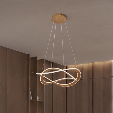 Nova Luce Celestia - lampe suspendue -  Ø 60 x 120 cm - 87W dimmable LED inclus - laiton doré