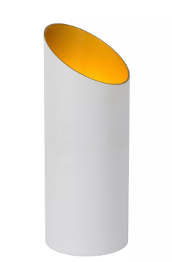 MODÈLE D’EXPOSITION - Lucide Quirijn - lampe à poser - Ø 9,6 x 25 cm - blanc et laiton