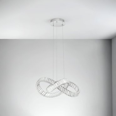 Nova Luce Conceto - suspension - Ø 60 x 120 cm - 49W LED dimmable inclus - chrome