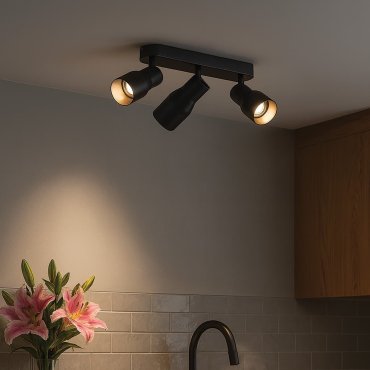 VK Lighting Iluma - applique et plafonnier - 27 x 12,8 x 6 cm - noir