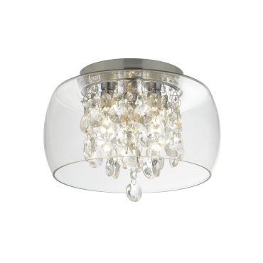 Searchlight Bathroom - plafonnier de salle de bains - Ø 28 x 20 cm - IP44 - chrome