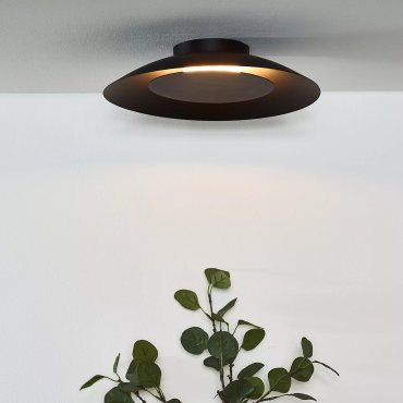 Lucide Foskal - plafonnier - Ø 34 x 7 cm - 12W LED inclus - noir