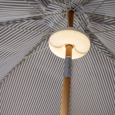New Garden Lima - éclairage de parasol rechargeable avec télécommande - Ø 20 x 7,5 cm - LED 8,5W incl. - IP54 - blanc