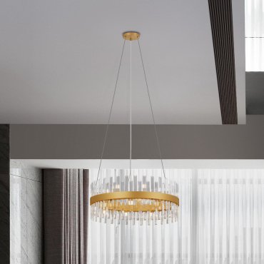 Nova Luce Crown - lampe suspendue - Ø 75 x 150 cm - or satiné