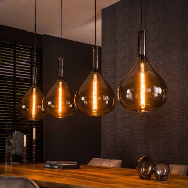 Vico Drop Smoke - lampe suspendue - 164 x 30 x 150 cm - noir