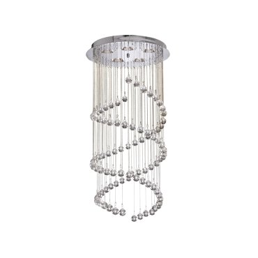 Searchlight Hallway - lampe suspendue - Ø 39 x 80 cm - chrome et transparent