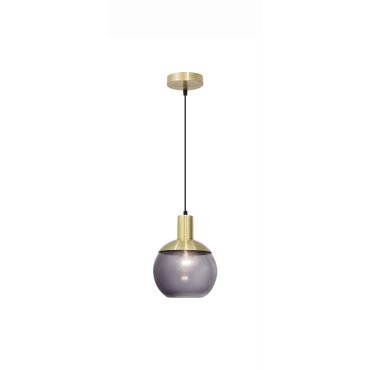 Nova Luce Aubrey - lampe suspendue - Ø 20 x 120 cm - gris et laiton
