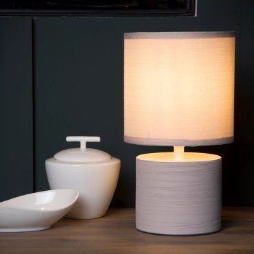 Lucide Greasby - lampe à poser - 26cm - beige