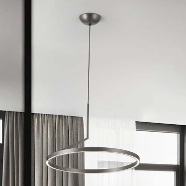 Nova Luce Tilia - lampe suspendue - Ø 60 x 250 cm - 31W dimmable LED inclus - nickel brumeux