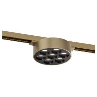 Lucide Linial Xavi - système de rails magnétiques - spot sur rail - Ø 9,5 x 4,5 cm - LED 7W incl. - Fonction de gradation et couleur de lumière réglable via l'application - champagne