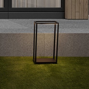 Nova Luce Akmi - lampe de jardin - 26 x 50 x 15 cm - 9W LED inclus - IP65 - anthracite foncé