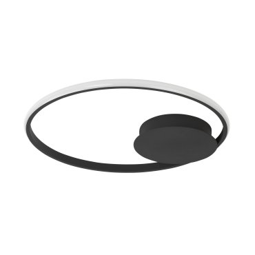 Nova Luce Fuline - plafonnier - Ø 50 x 5 cm - 32W LED dimmable inclus - noir sable