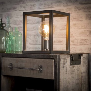 Vico Square Tube - lampe à poser - Ø 25 x 30 cm - argent