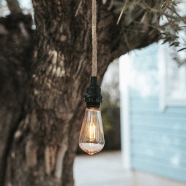 New Garden Arteixo - lampe suspendue avec prise - Ø 4,5 x 500 cm - IP54 - jute