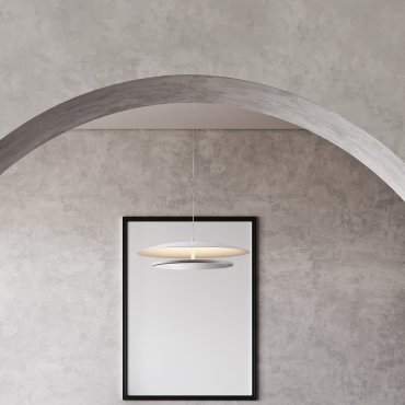 Nova Luce Olos - lampe suspendue - Ø 50 x 120 cm - 37W dimmable LED inclus - blanc sablé et miroir chromé