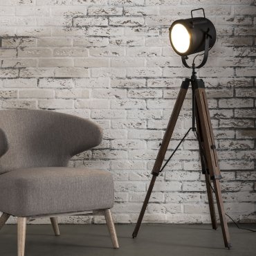 MODÈLE D’EXPOSITION - Vico Tripod Vintage - lampadaire - 135 cm - noir