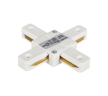 Elmark track accessories - cross shape connector - 1 phase track system - white