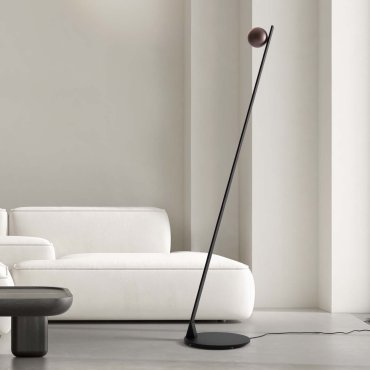Nova Luce Lusa - lampadaire - Ø 30 x 146,5 cm - 6W dimmable LED inclus - café moka et noir