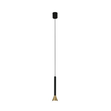Faro Danka - lampe suspendue - Ø 8 x 25,5 cm - 6W LED inclus - or et noir