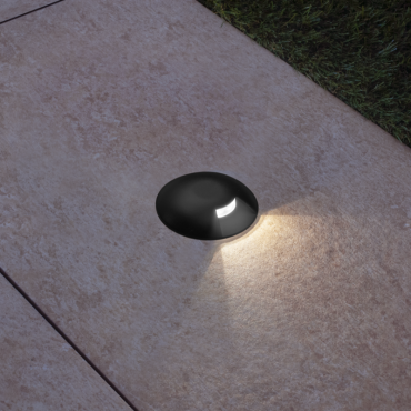 Century Italia Argo - spot au sol avec 1 fenêtre - Ø5,8 x 6,5 cm - 0,75W LED inclus - 4000K - IP67 - noir