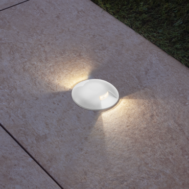 Century Italia Argo - spot au sol avec 2 fenêtres - Ø5,8 x 6,5 cm - 0,75W LED inclus - 3000K - IP67 - blanc