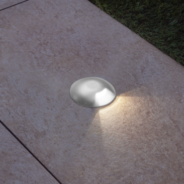 Century Italia Argo - spot au sol avec 1 fenêtre - Ø5,8 x 6,5 cm - 0,75W LED inclus - 4000K - IP67 - gris