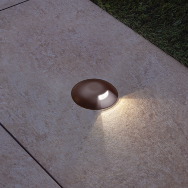 Century Italia Argo - spot au sol avec 1 fenêtre - Ø5,8 x 6,5 cm - 0,75W LED inclus - 4000K - IP67 - marron