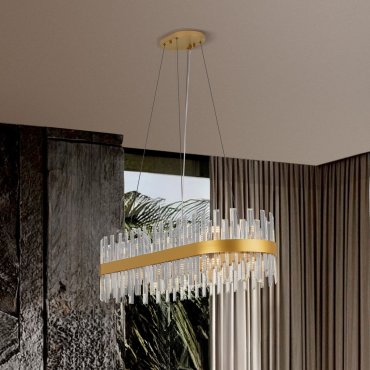 Nova Luce Crown - lampe suspendue - 36 x 120 cm - or satiné