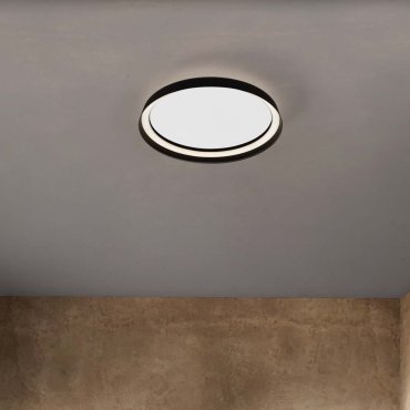Nova Luce Ormi - plafonnier - Ø 45 x 7 cm - 38W dimmable LED inclus - noir sablé