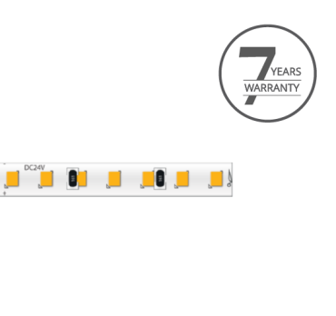 Klus Bande LED - largeur 0,5cm, longueur 500cm - 24Vdc - dimmable - 9,1W LED par mètre - 196 LED par mètre - IP20 - 3000K