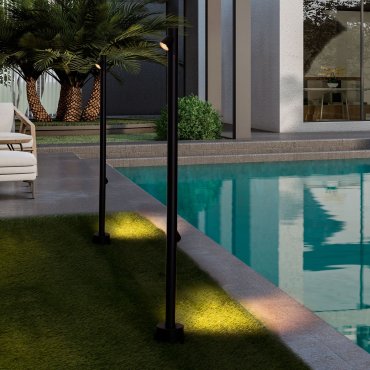 Nova Luce Lord - lampe de jardin - Ø 8 x 90 cm - 8W LED inclus - IP65 - noir sablé
