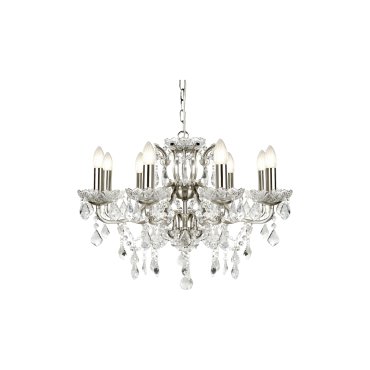 Searchlight Paris - lustre - Ø 70 x 135 cm - argent satiné