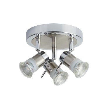 Searchlight Aries - plafonnier - Ø 18 x 13 cm - IP44 - chrome