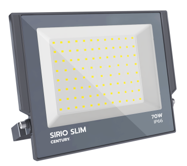 Century Italia Sirio Slim - projecteur - 27 x 2,9 x 23 cm - 70W LED inclus - IP66 - gris