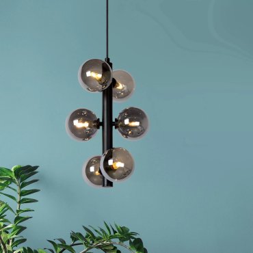 Lucide Tycho - lampe suspendue - Ø 25 x 150 cm - noir