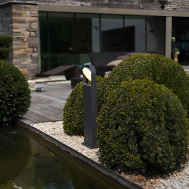 Lutec Fele - lampe de jardin - 7,5 x 20 x 70 cm - 13,5W LED inclus - IP54 - gris foncé