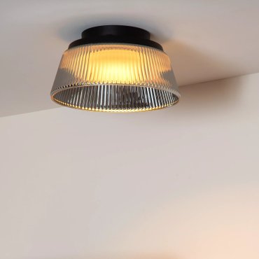 Lucide Vixi - plafonnier - Ø 35 x 17,5 cm - 17,6W LED dimmable inclus - fumé