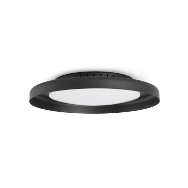 Faro Dolme - plafonnier - Ø 40 x 7 cm - 24W LED inclus - noir mat