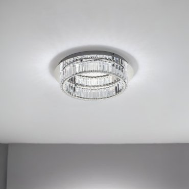 Nova Luce Aurelia - plafonnier - Ø 50 x 12 cm - 29W LED dimmable inclus - chrome