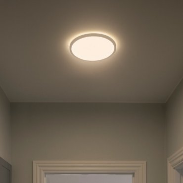 Nordlux Oja - plafonnier - Ø 29,4 x 2,3 cm - 17W LED dimmable inclus (3000K/4000K) - IP54 - blanc