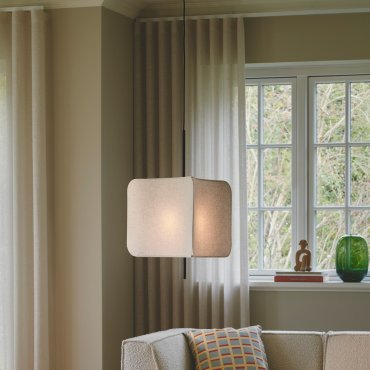 Nordlux Tinto - lampe suspendue - 50 x 50 x 277,5 cm - noir et lin