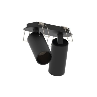 VK Lighting Coko - spot encastrable avec rosace encastrée - 12,5 x 4,5 x 7,3 cm - 100 x 35 mm taille d'encastrement - 2 x 6W LED incl. - noir