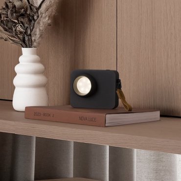 Nova Luce Kedros - lampe à poser rechargeable -  14 x 11 x 5 cm - 3W dimmable LED inclus - noir